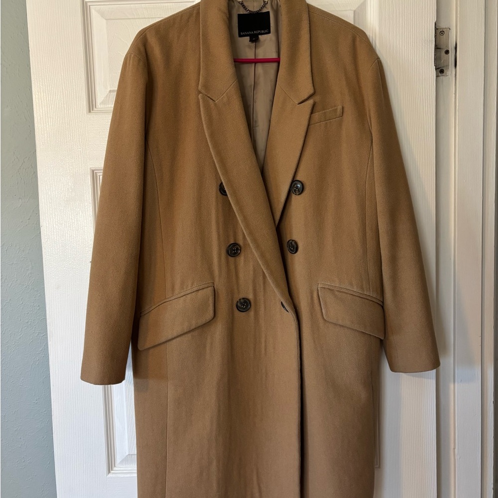 Banana Republic Camel Wool-Blend Top Coat